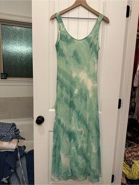 ASOS Design Sleeveless Mint Marble Maxi Slip Dress